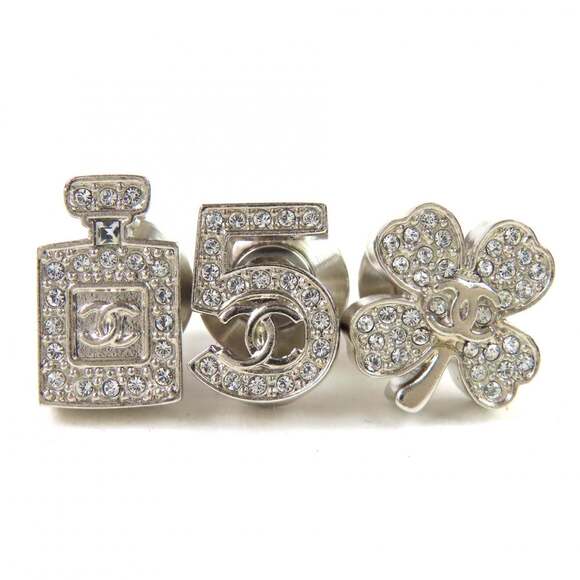 CHANEL Silver Logo Brooch